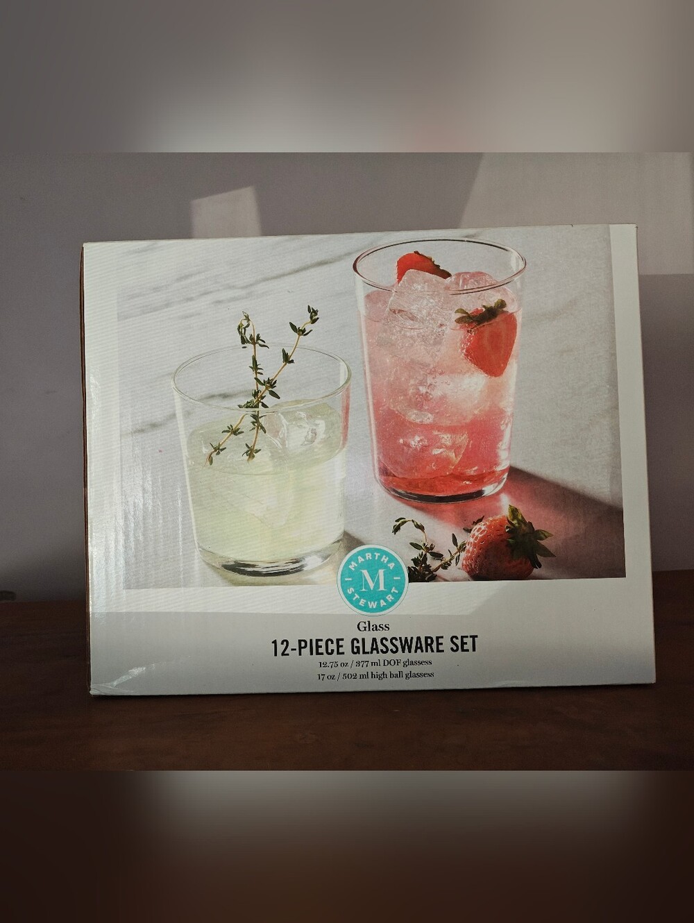 Martha Stewart Clear Glass 12-Piece Tumbler Set